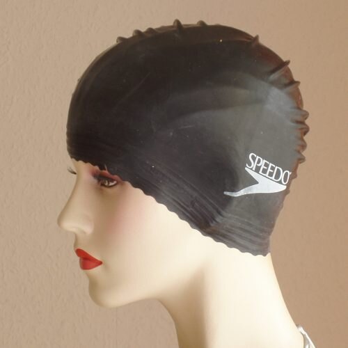 Badekappe Nummer 122: Latex, Schwarz, ca. 1998