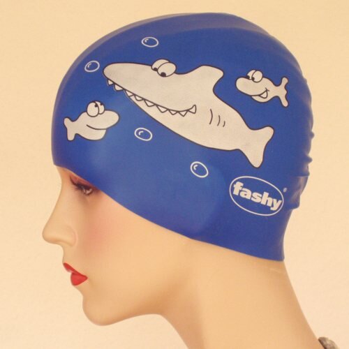 Badekappe Nummer 166: Silikon, Blau mit Aufdruck, 2006